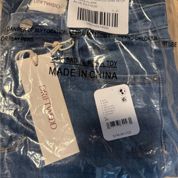 NWT DRIFTWOOD Benita Flare Jeans with Dove Embroidery - Picture 5 of 5